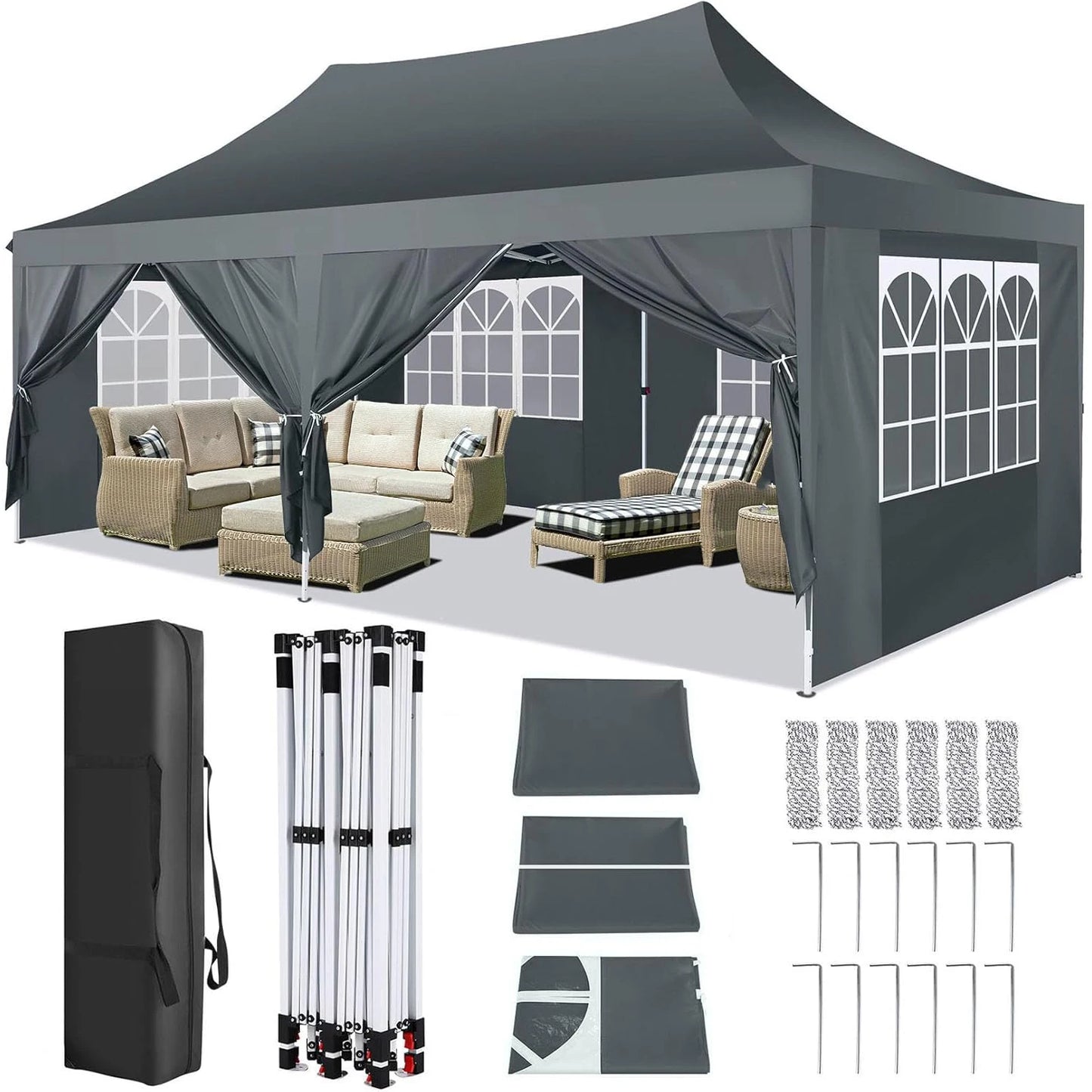 COBIZI Pop Up Canopy Gazebo With UV50 Waterproof Tent