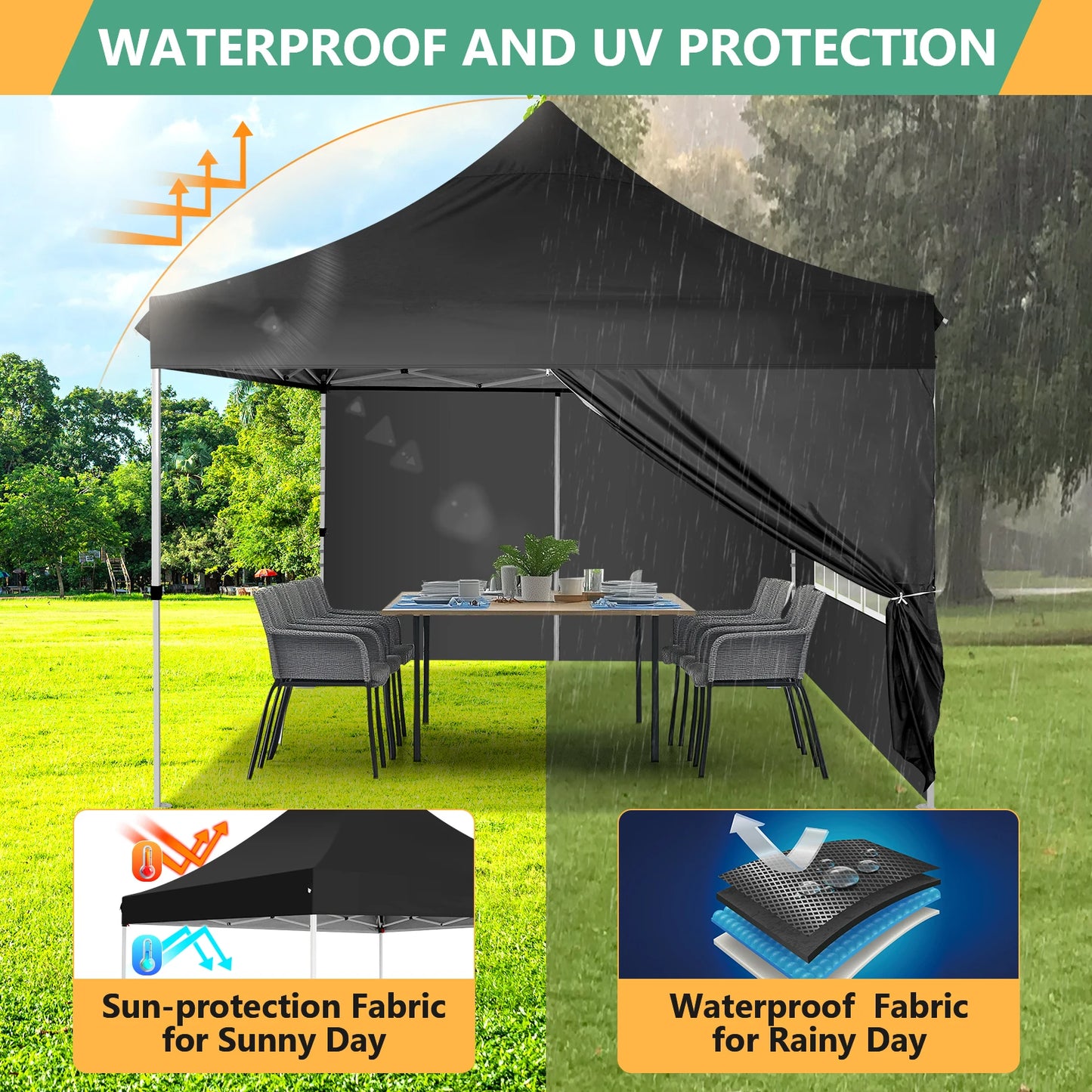 Tooluck Pop Up Canopy Gazebo With Sidewalls for Outdoor Events