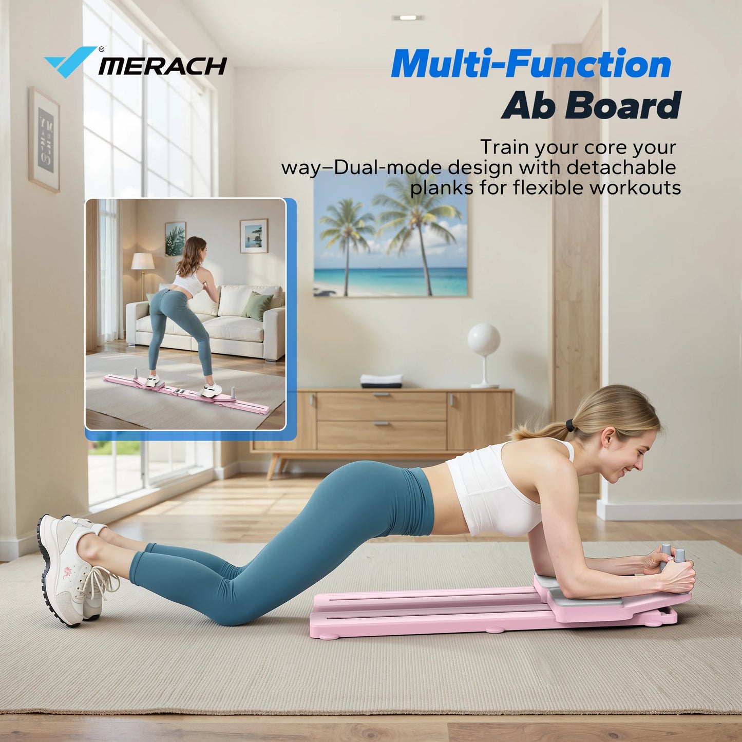 MERACH Pilates Board Abdominal Trainer With Anti Slip Design