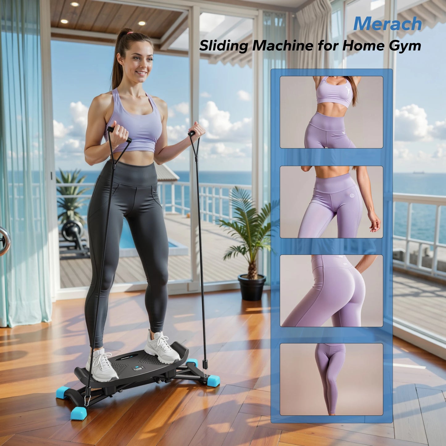 MERACH Ski Machine Simulated Ski Trainer Full Body Cardio