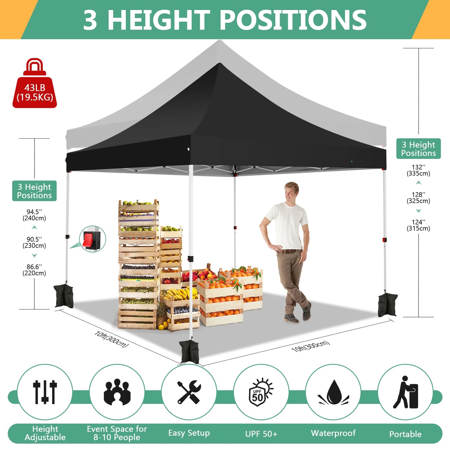 Tooluck Pop Up Canopy Tent With Sidewalls
