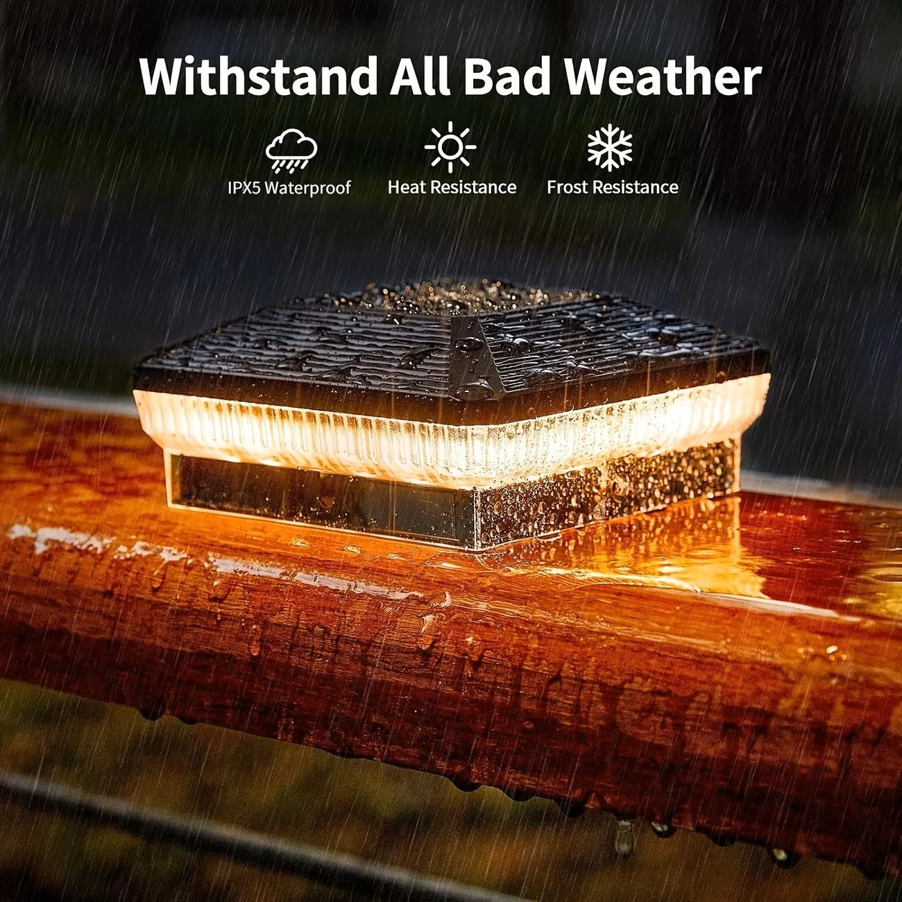 Solar Post Lights Outdoor 40 LEDs Fence Post 3 Modes