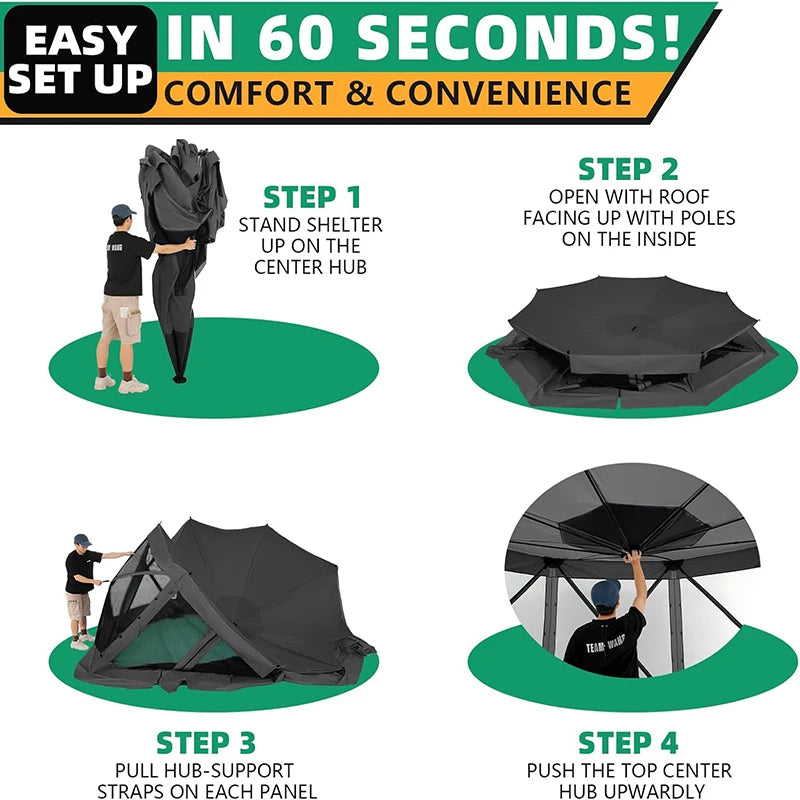 Cobizi Pop Up Gazebo Canopy Tent With Mosquito Netting