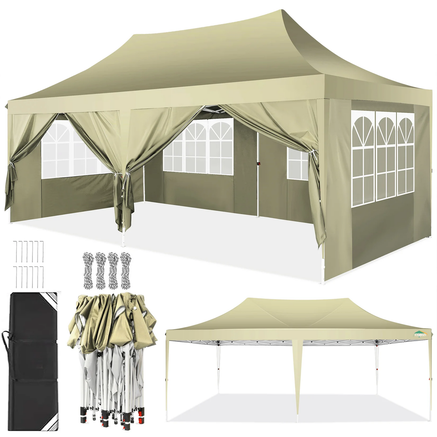 COBIZI Pop Up Canopy Gazebo With UV50 Waterproof Tent