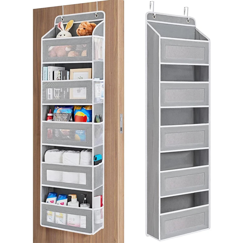 5-Shelf Hanging Storage Organizer Behind Door Pockets Anti Tilt