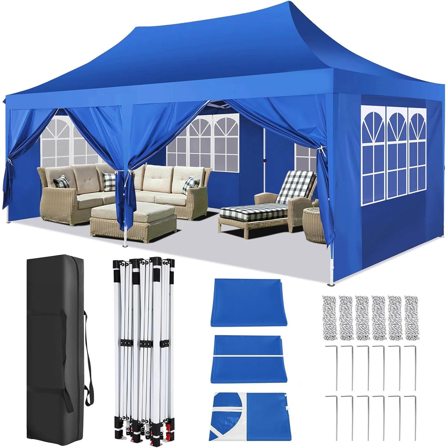 COBIZI Pop Up Canopy Gazebo With UV50 Waterproof Tent