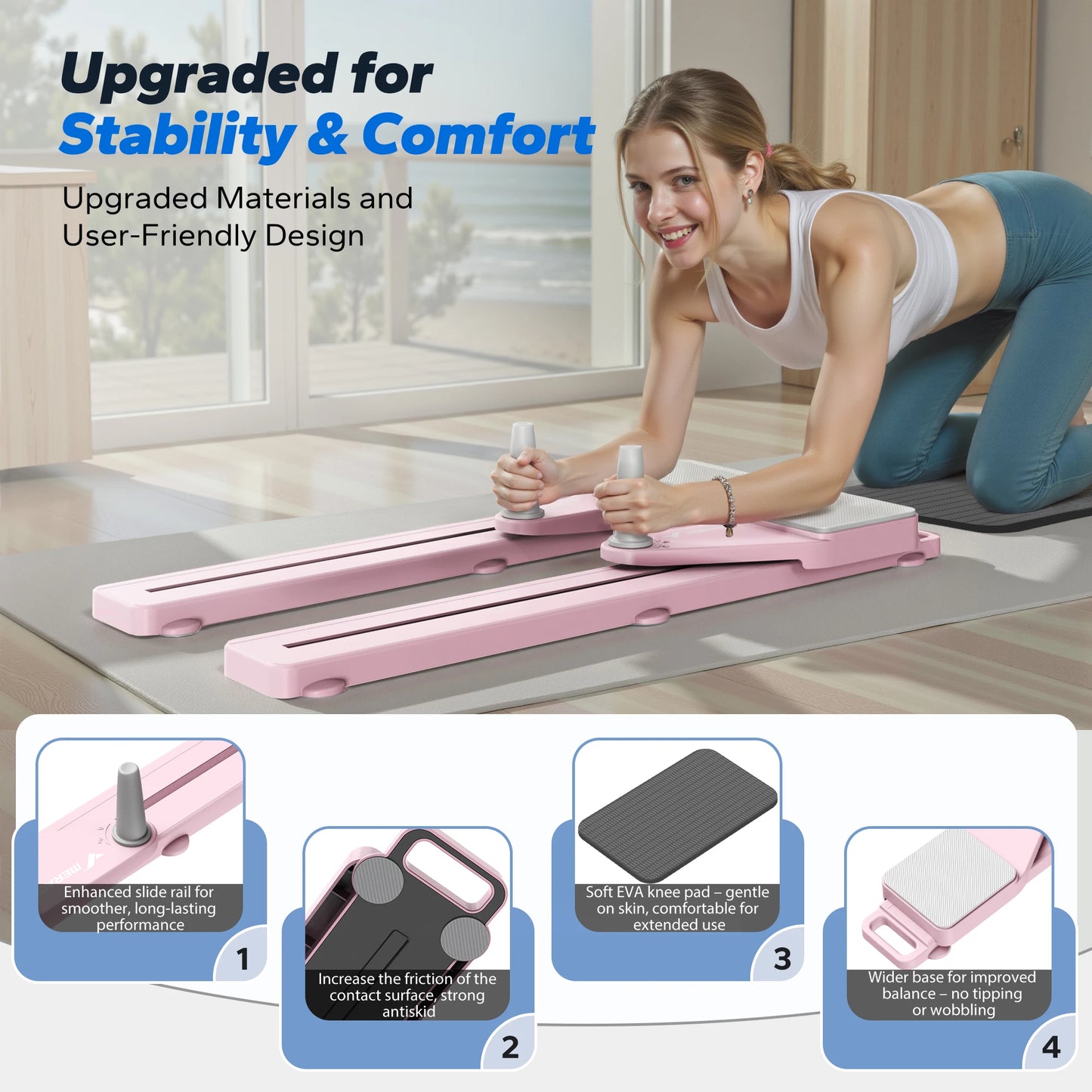 MERACH Pilates Board Abdominal Trainer With Anti Slip Design