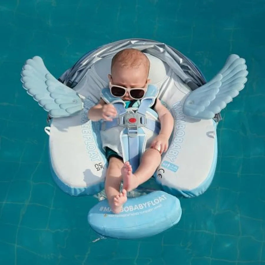 Mambobaby Baby Swim Float With Tail And UPF Sun Canopy