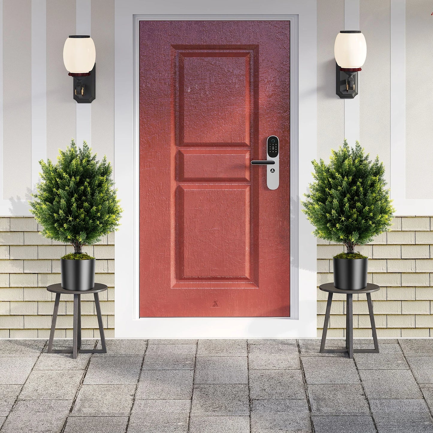LIFEZEAL 2 Pack Artificial Cypress Topiary Trees With Ground Spikes