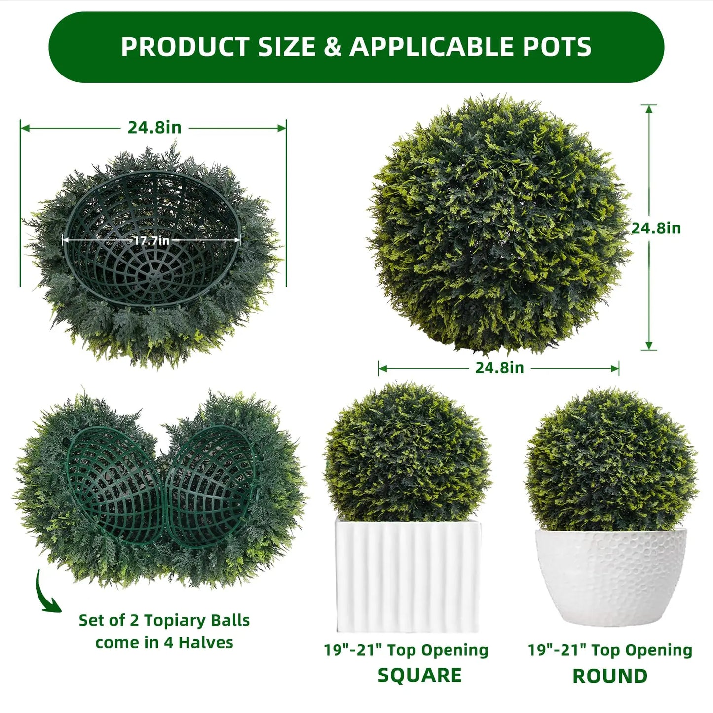 Studyset CN Topiary Balls Artificial Outdoor Decor