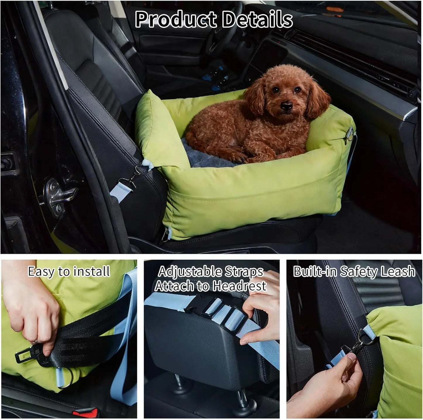 HiMISS Comfort Travel Car Seat Carrier for Small Dogs Cats