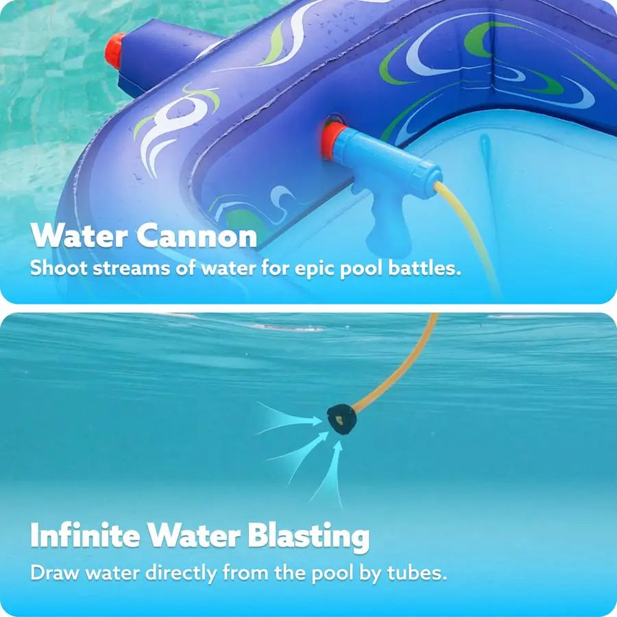 Inflatable Tank Pool Float For Kids With Water Gun Battle