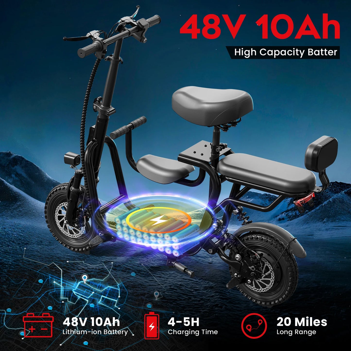 EILLEO SPACEWALK Foldable Electric Scooter With Seat For Adults 750W