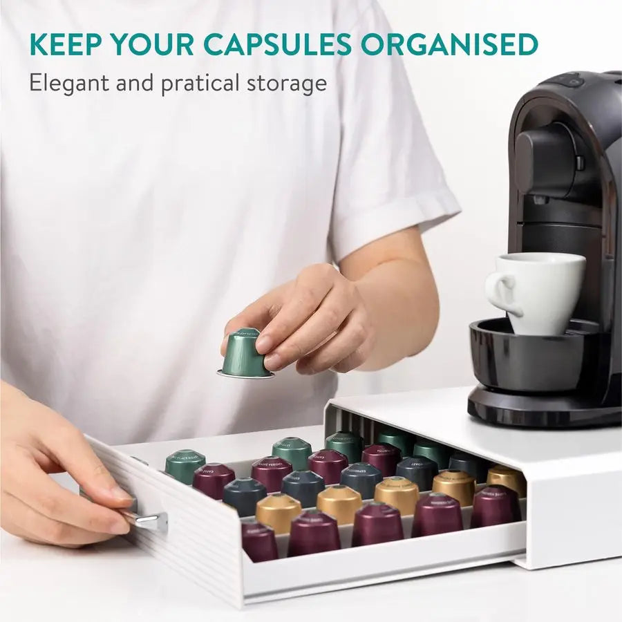 XMSJ Coffee Pod Holder Drawer 50 Capsule Storage Organizer