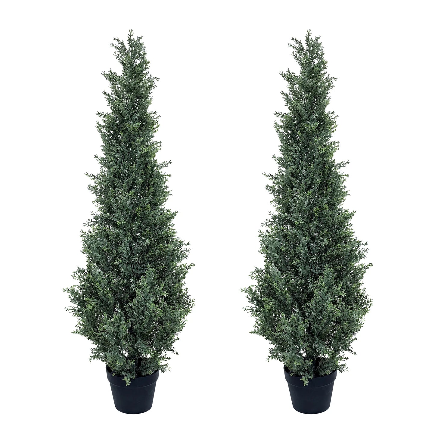 HiMISS Artificial Cedar Topiary Trees 2 Pack UV Resistant Outdoor