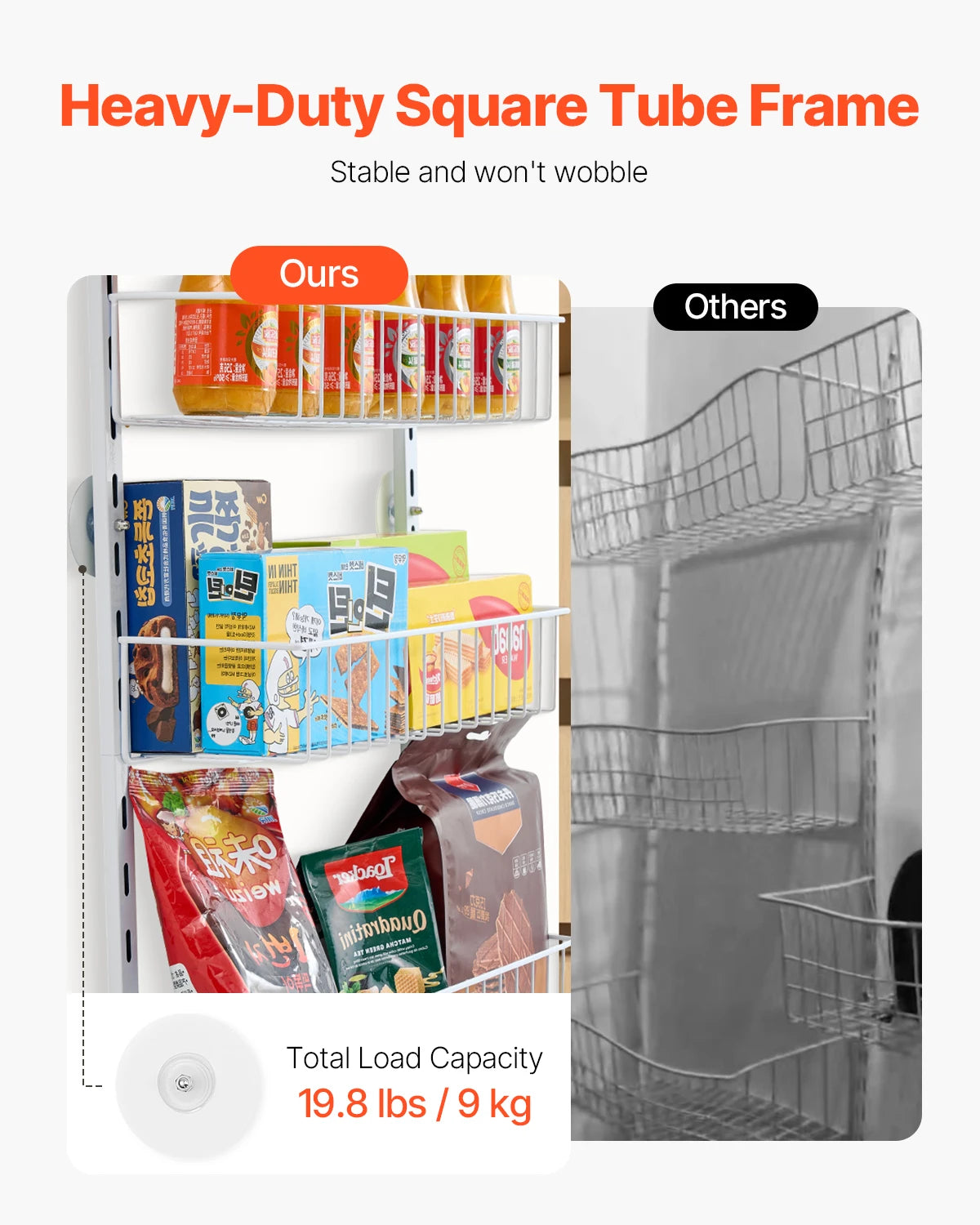 SucceBuy Over Door Pantry Organizer 6 Tier Heavy Duty Steel