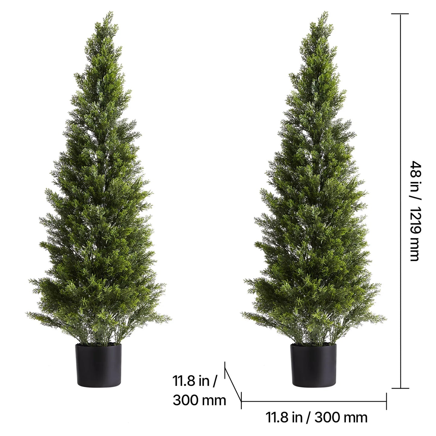 SucceBuy Artificial Topiary Cedar Trees 2 Piece Set