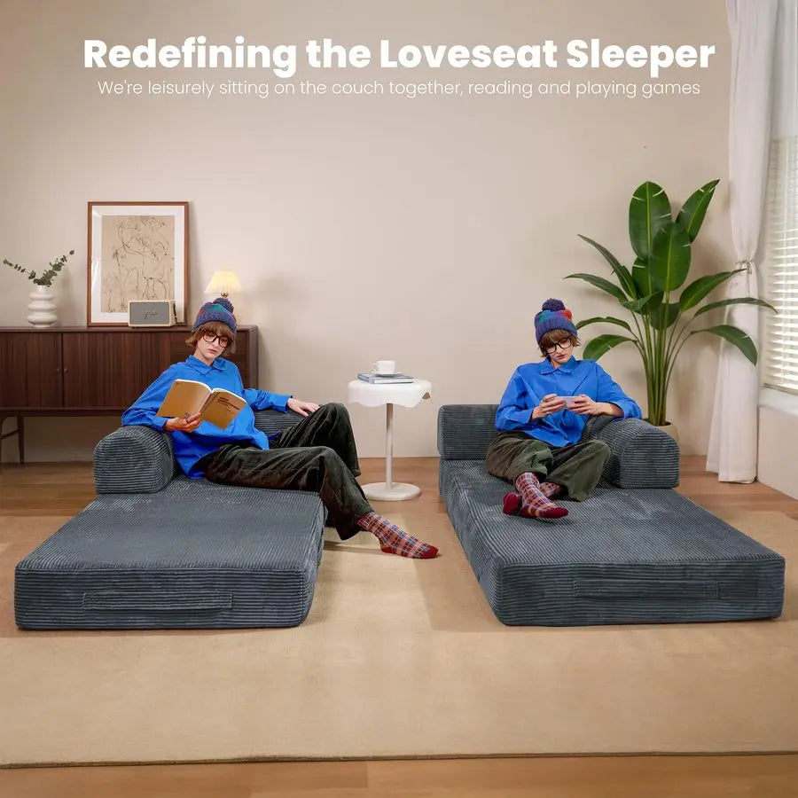 MBVM Convertible Sleeper Sofa Bed Foldable Modular Couch Memory Foam
