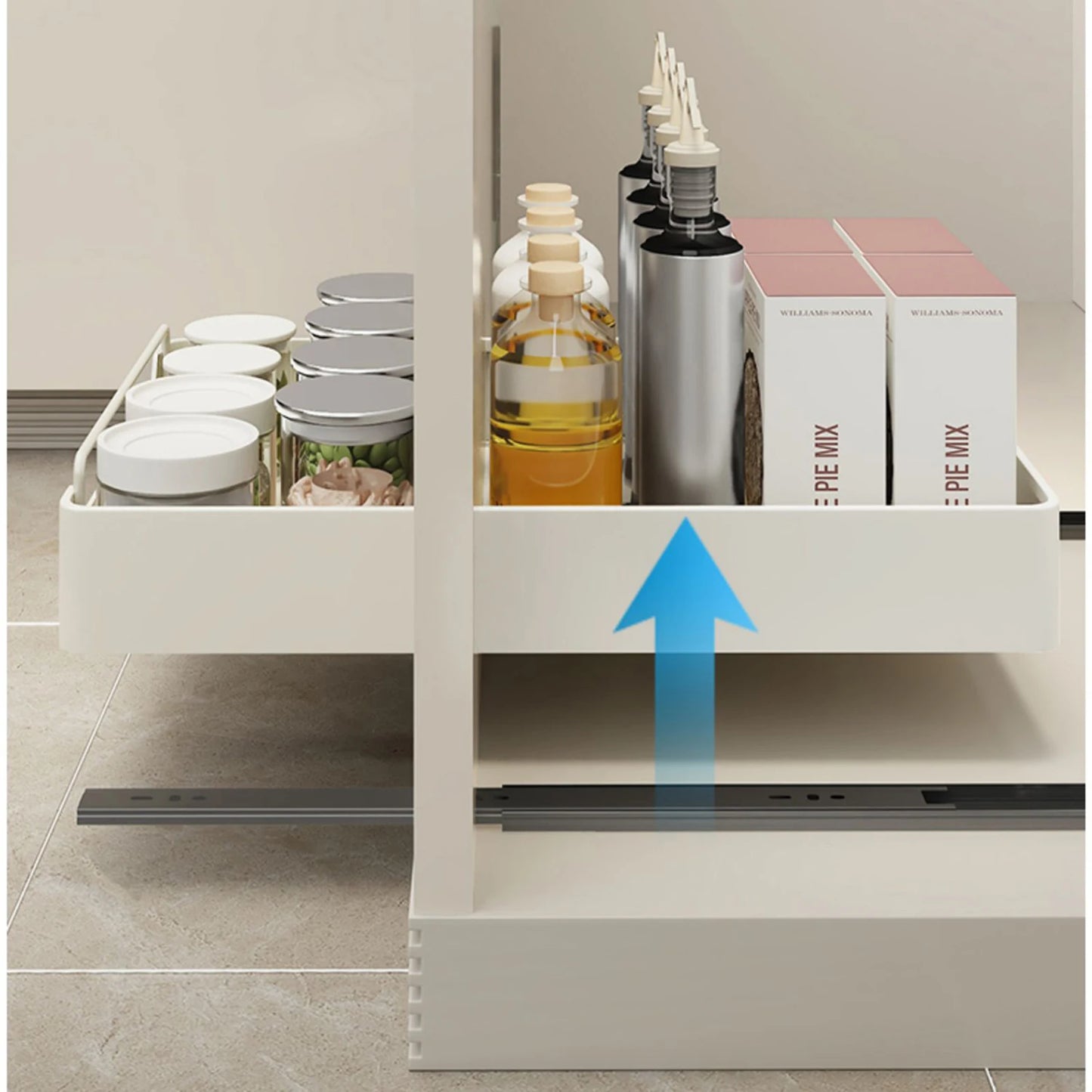 TWISTER.CK Pull Out Cabinet Organizer With Adhesive Film Sliding Drawer