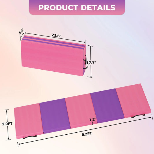 HiMISS Foldable Gymnastics Mat Home Gym Durable Exercise Tumbling Pad