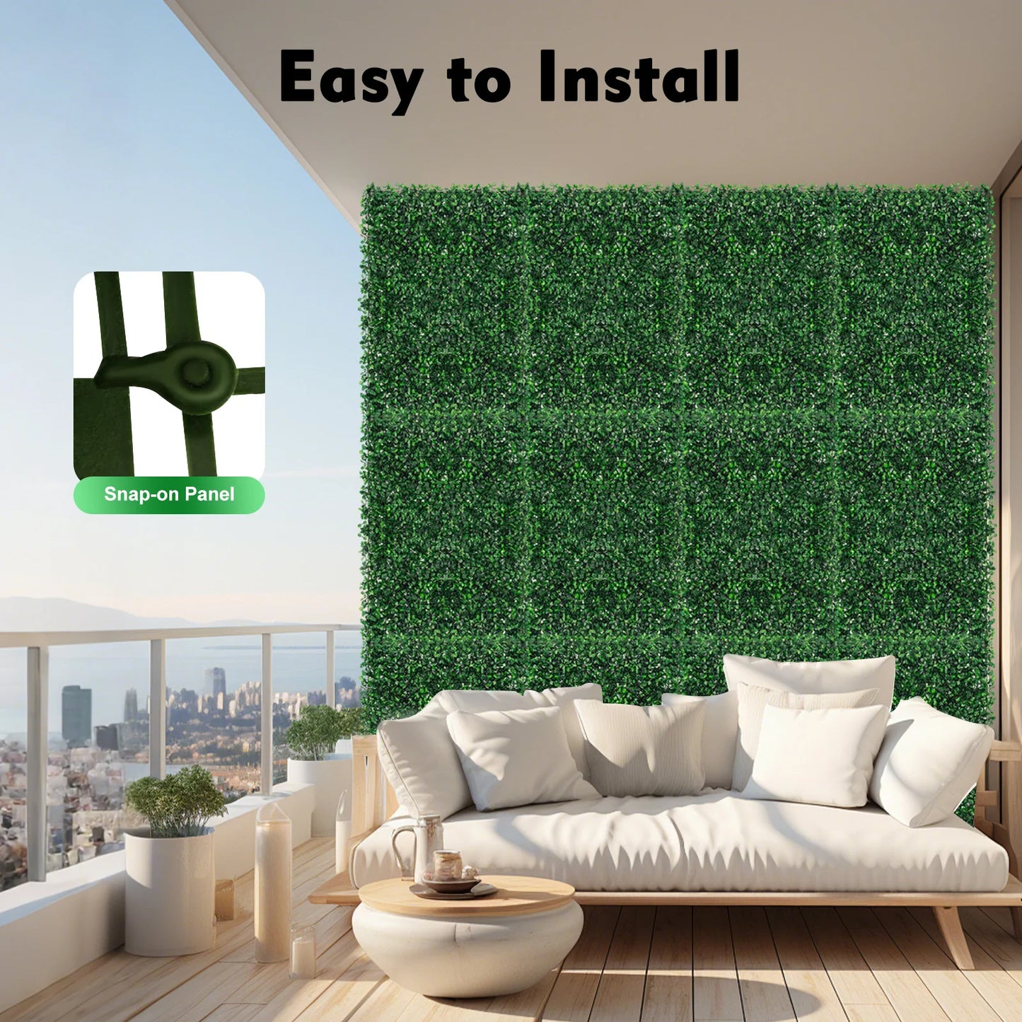 Artificial Grass Mat Panel Waterproof Hedge for Indoor Outdoor Decor