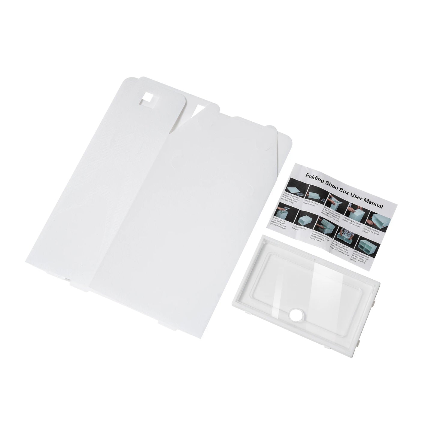 Foldable Transparent Shoe Box Set Stackable Drawer Organizer