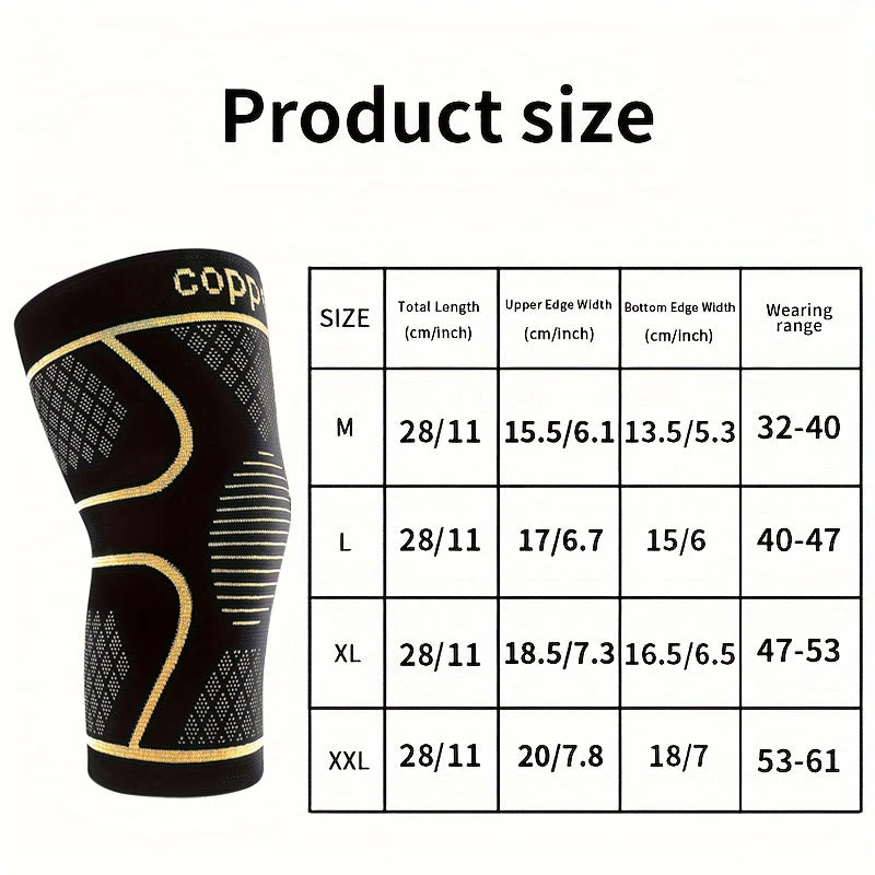 Copper Ion Sports Knee Pads 2 Pack Breathable Non Slip Outdoor Basketball