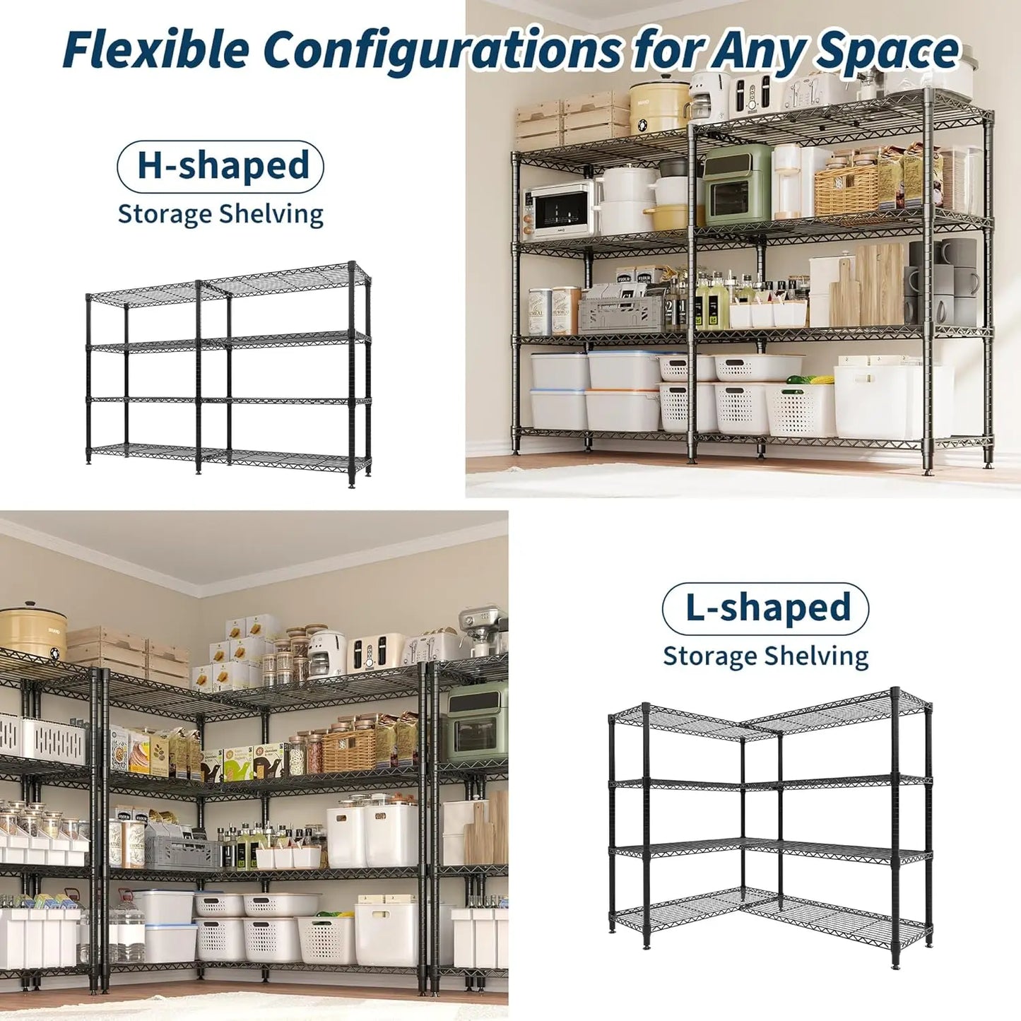 TWISTER.CK Heavy Duty Five Tier Metal Storage Shelving Unit