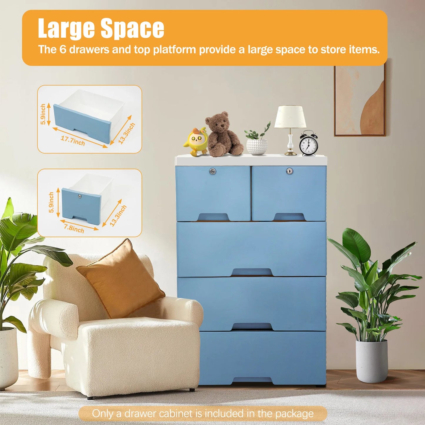 Modern Plastic Dresser Storage Tower For Home Office Bedroom