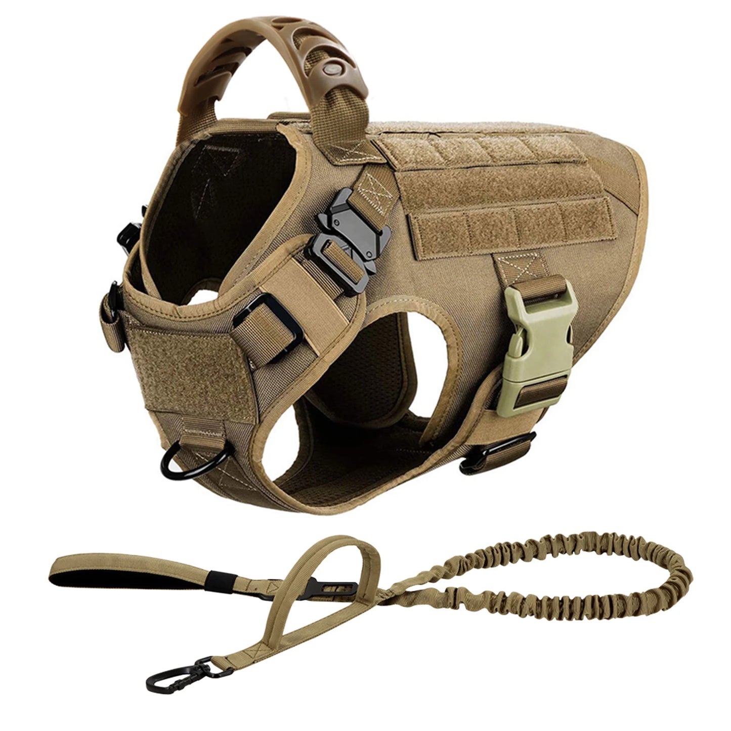 PETRAVEL Tactical Dog Harness Leash Set for Large Dogs No Pull Vest