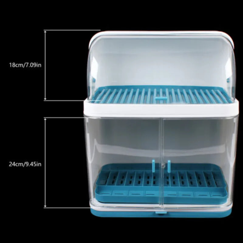 2-Layer Kitchen Cutlery Rack And Dish Drying Rack With Lid