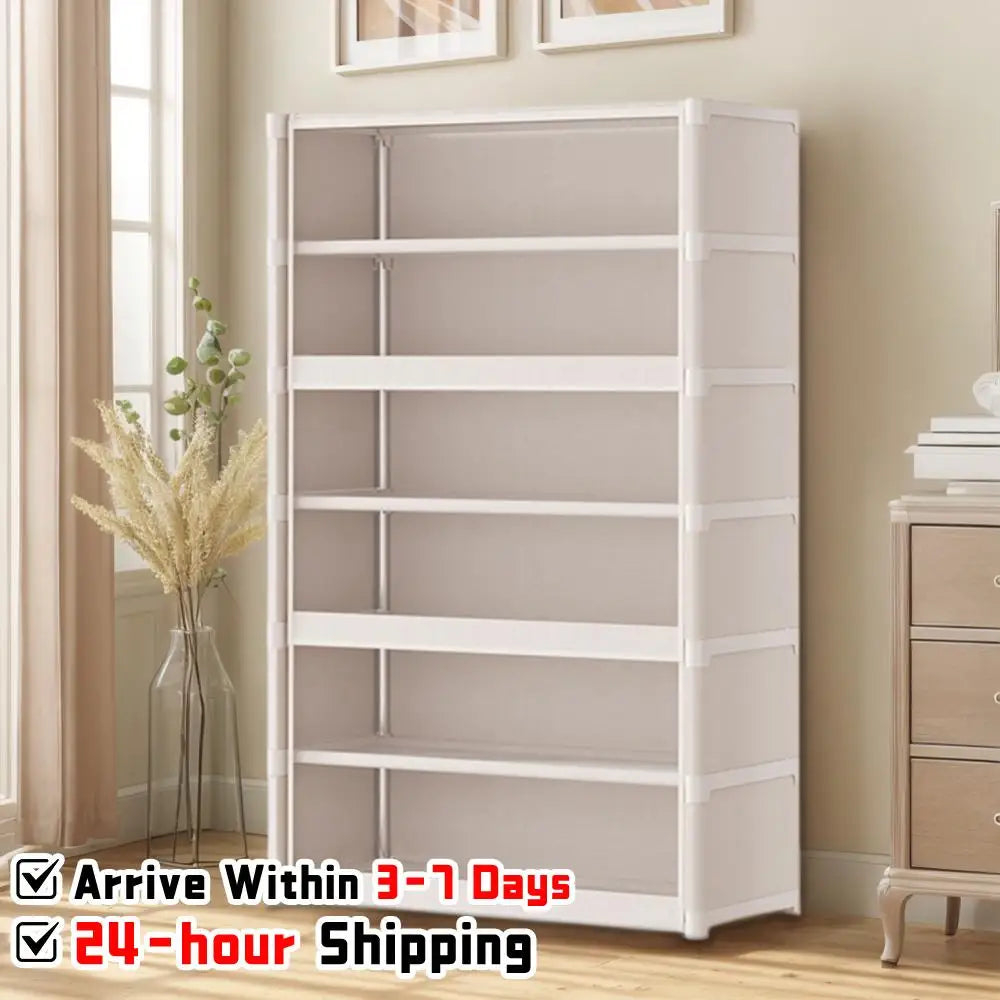 7 Layer Free Standing Shoe Storage Cabinet With Flip Door Organizer