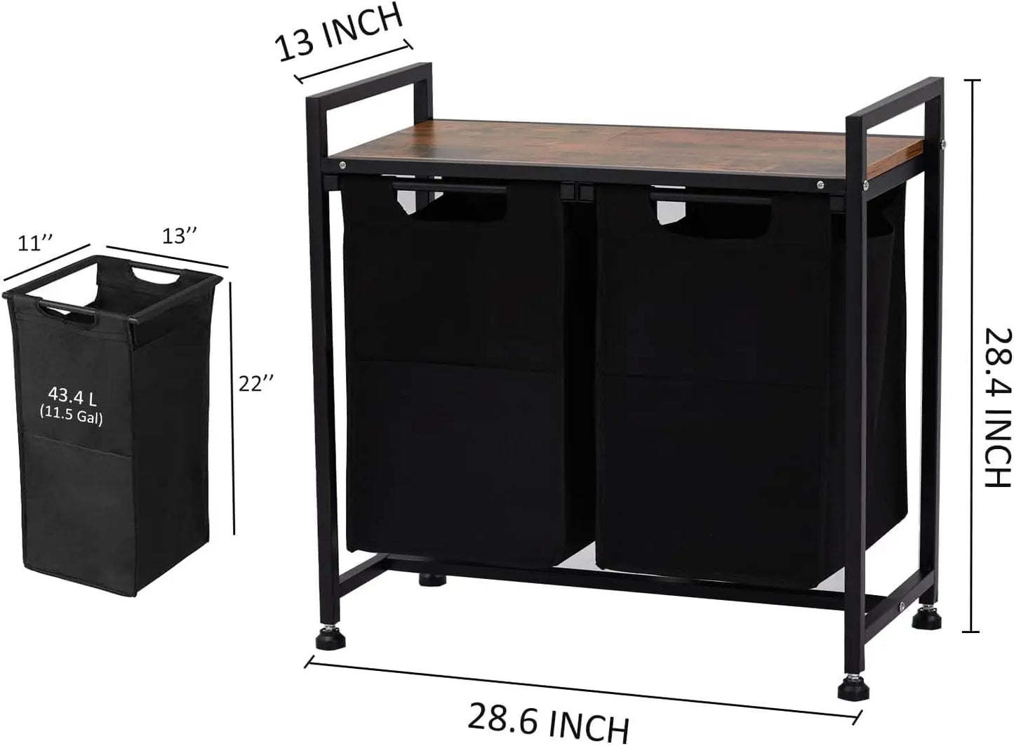 TWISTER.CK Laundry Sorter With 4 Compartments And Wheels