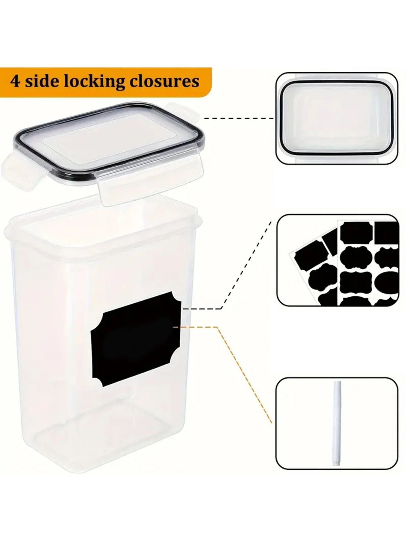 Airtight Food Storage Containers Set With Labels 24 Pieces
