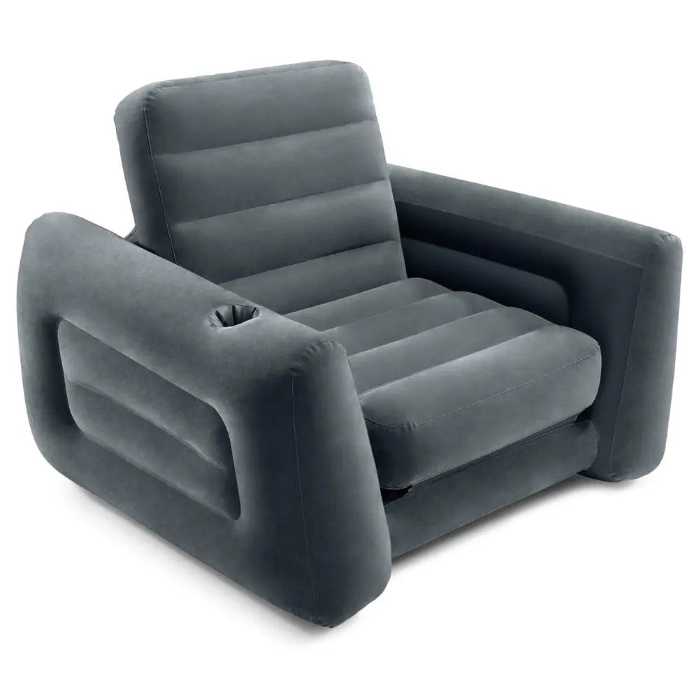 2 in 1 Inflatable Pullout Sofa Chair and Twin Air Bed Set for Adults
