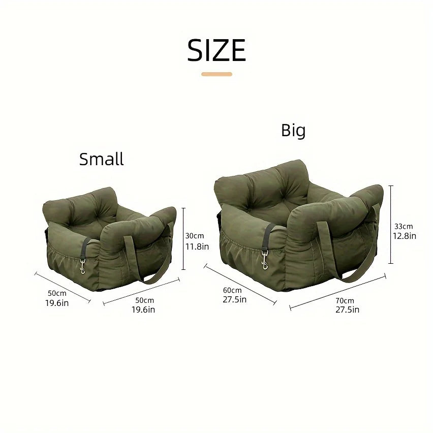 Dog Car Seat With Safety Belt Non Slip Travel Carrier