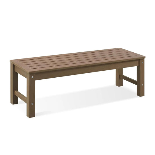 Weatherproof Polylumber Backless Outdoor Bench Two Person Patio