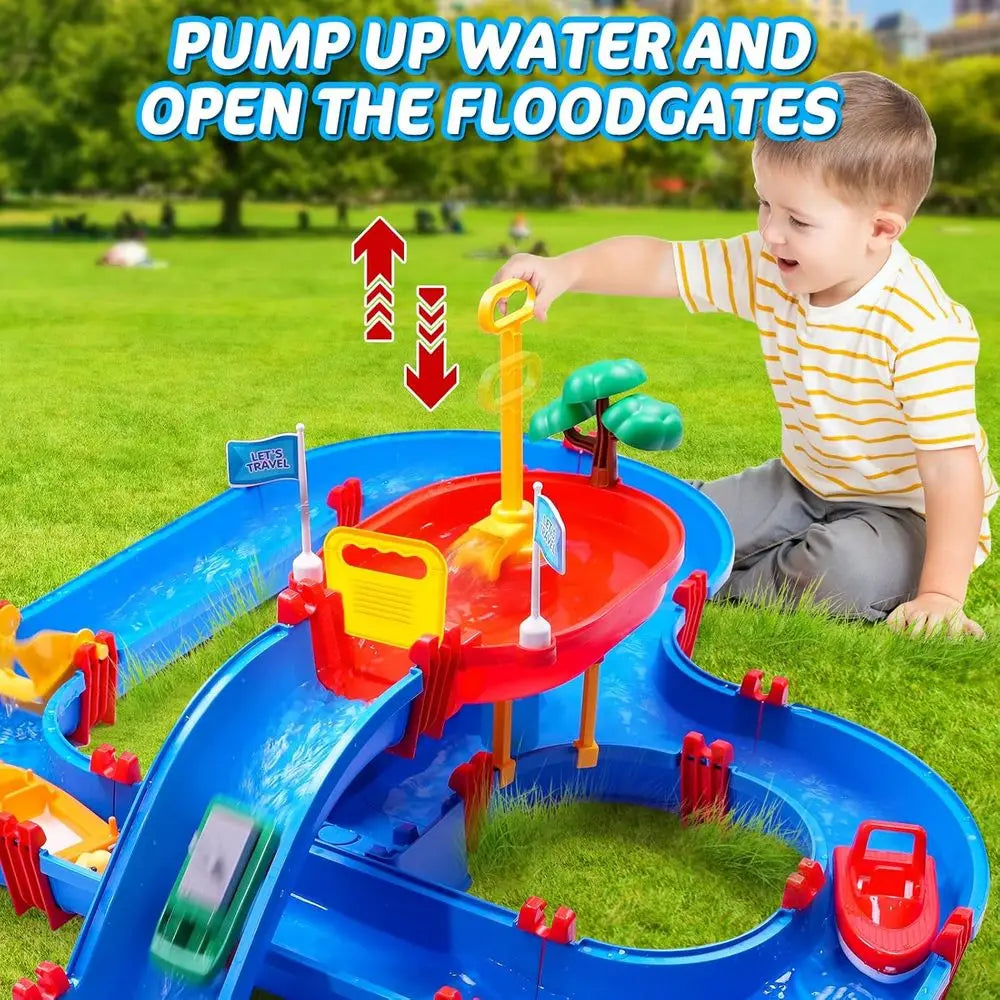 Double Tier Kids Water Table With Pump And Waterways