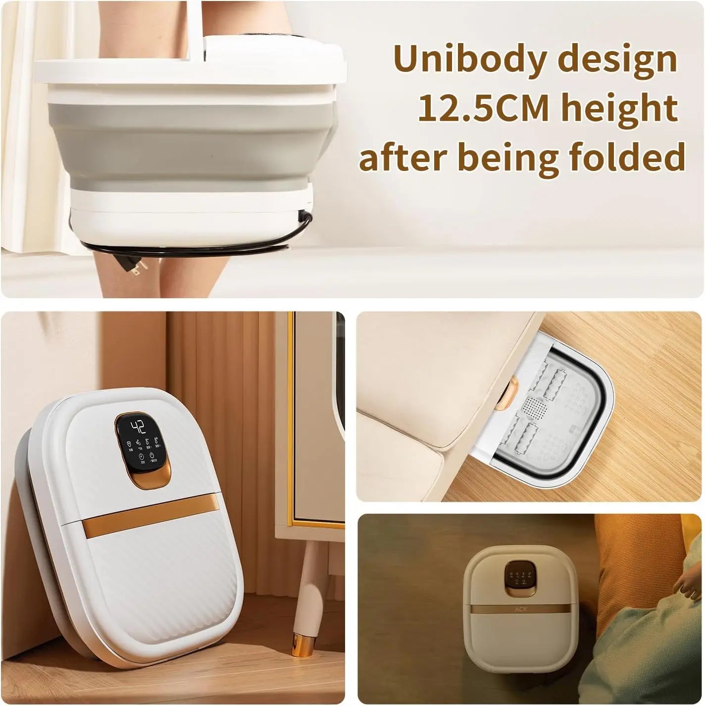 Foldable Foot Spa With Heat And Massage Rollers Home