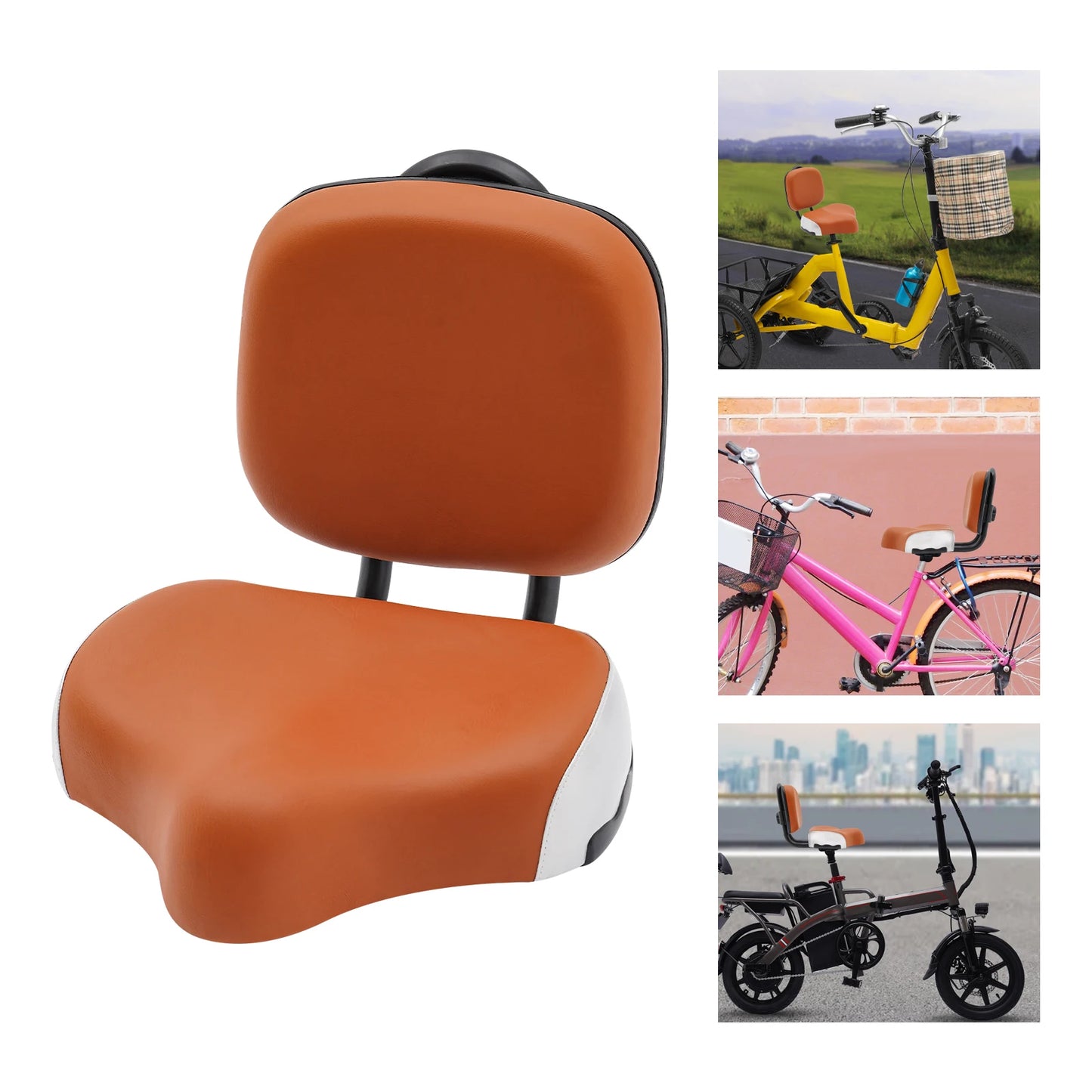 Comfortable Bike Seat With Backrest For Tricycles And Electric Bikes