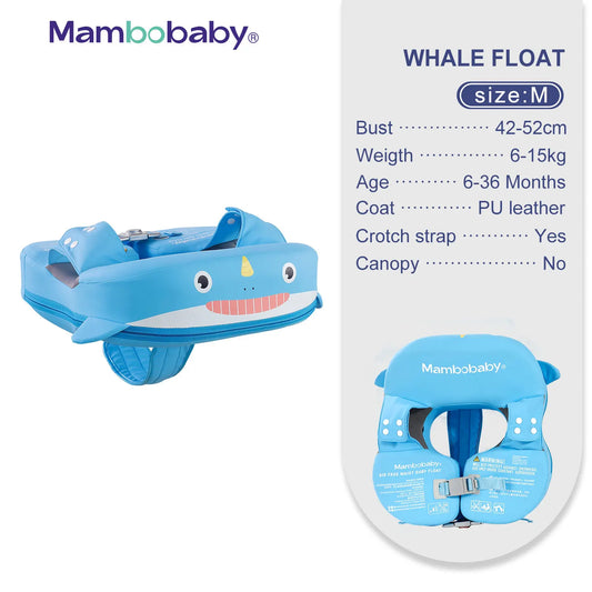 Mambobaby Baby Float With Inflation Free Core Sunshade Crotch Strap
