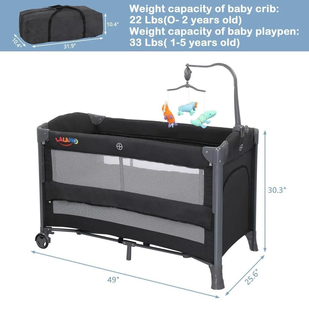 LALAHO 3-In-1 Baby Bassinet Bedside Sleeper With Mattress