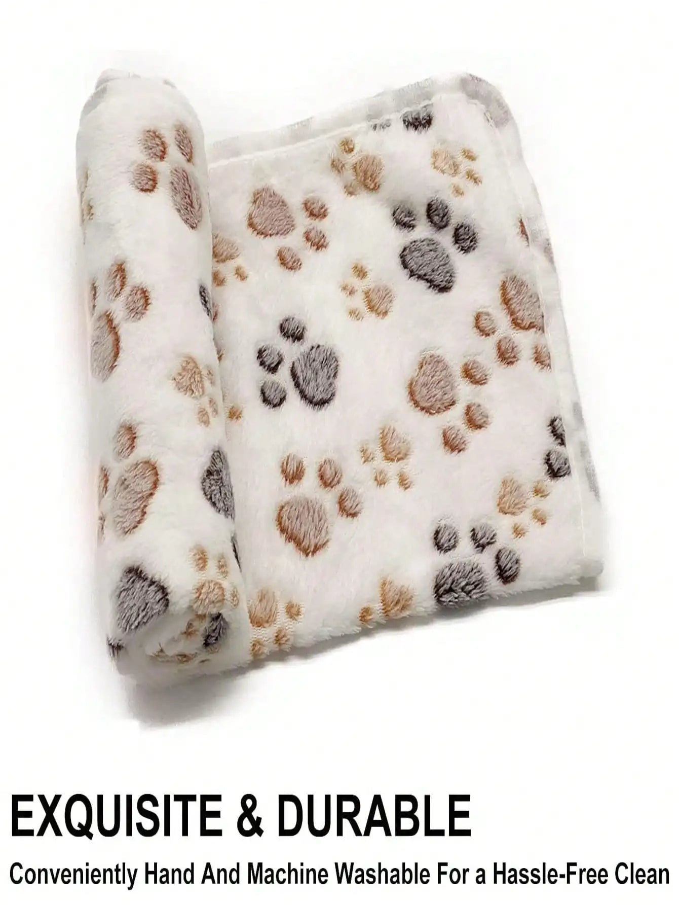 Puppy Blanket Super Soft Warm Sleep Mat Paw Print Fleece Pet Blanket