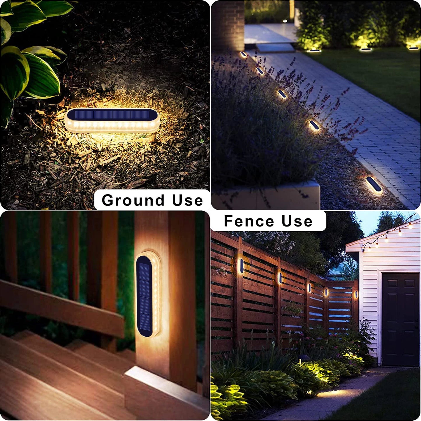 4 Pack Solar Deck Lights IP68 Waterproof Auto On Off