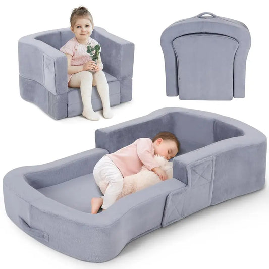 XMSJ 2in1 Travel Bed Toddler Sofa Chair Washable Covers