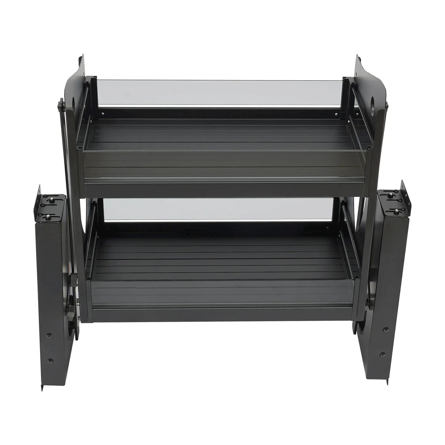 Two Tier Pull Down Cabinet Shelf Organizer For Kitchens And Bars