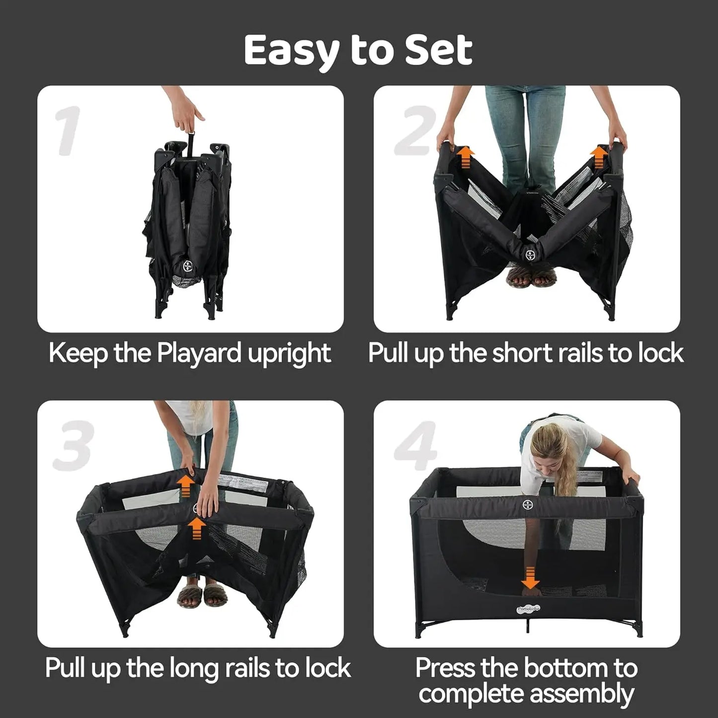 Portable Baby Playpen Foldable Travel Crib With Mattress And Bag