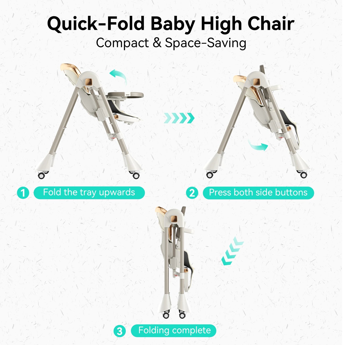 6-in-1 Baby High Chair Swing Combo With 6 Heights Wheels