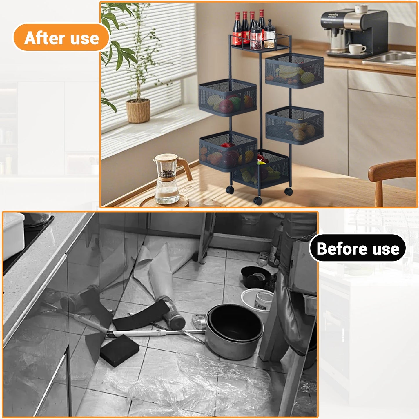 HobbyLane Five Layers 360 Degree Rotatable Trolley Storage Rack