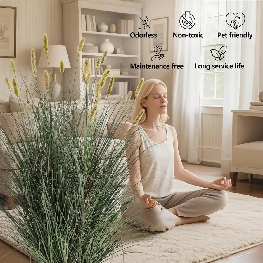 Onion Grass Artificial Plant Bristlegrass Indoor Outdoor Decor